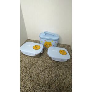 Kakao Friends Ryan Preety Bag Stainless Steel Plate Set Lunch Box Container
